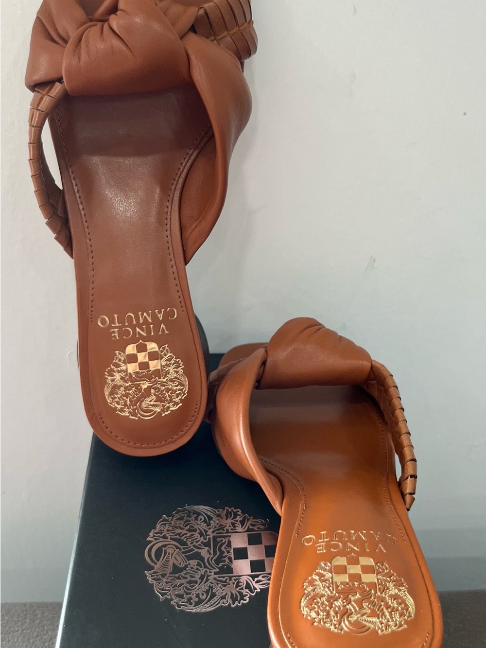 Vince Camuto VC-Leana Dark Golden Slide Heels New in Box - Picture 3 of 7